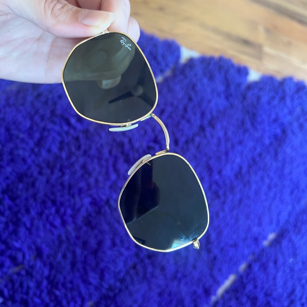 Ray-Ban Black and Gold Sunglasses